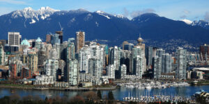 Vancouver skyline with mountains